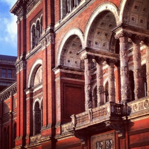 the victoria and albert museum. note the blue skies. oh london you tropical south you. 